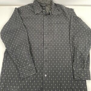 Crazy Horse Long Sleeve Button Up Black100% Cotton Dress‎ Shirt Men L